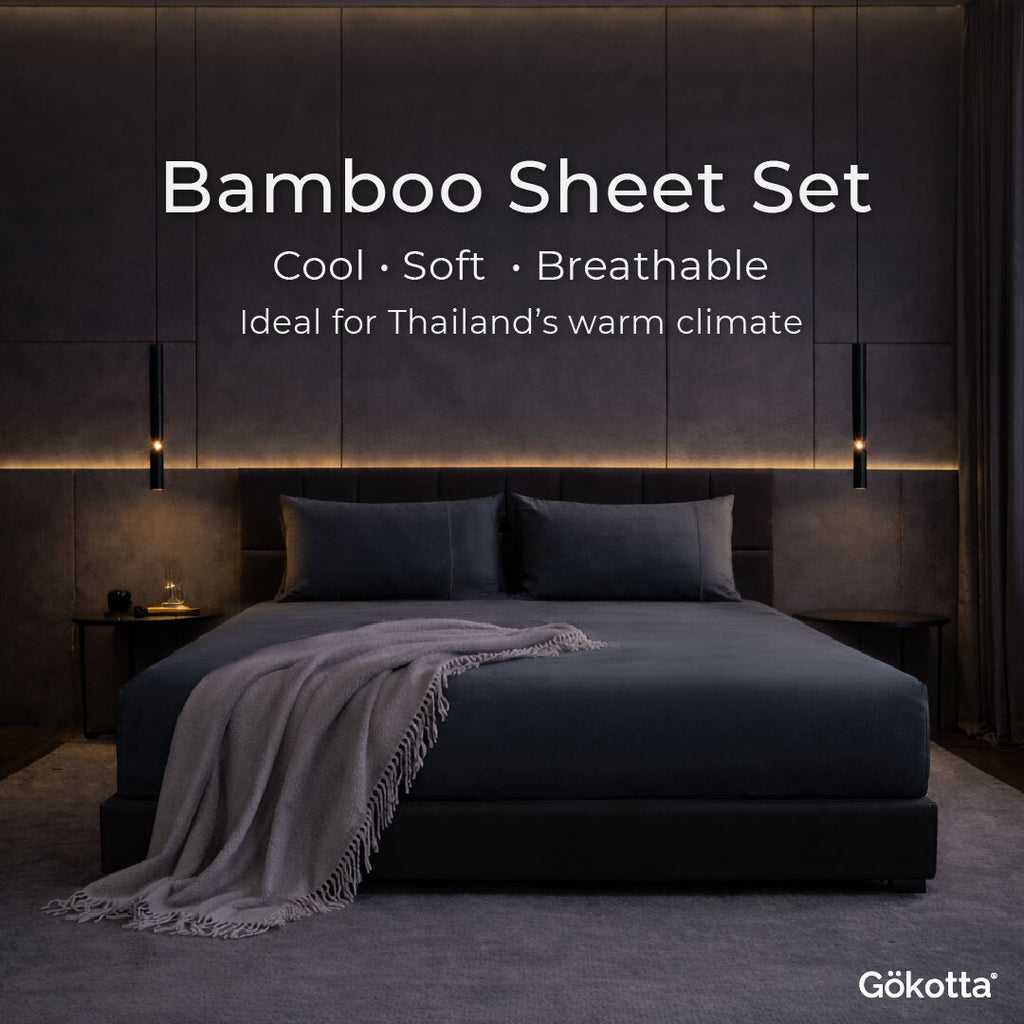 ชุดผ้าปูที่นอนใยไผ่ | Bamboo Sheets – สีเทาเข้ม Dark Grey