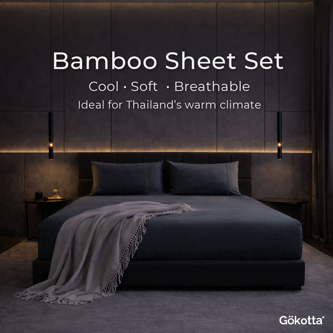 ชุดผ้าปูที่นอนใยไผ่ | Bamboo Sheets – สีเทาเข้ม Dark Grey