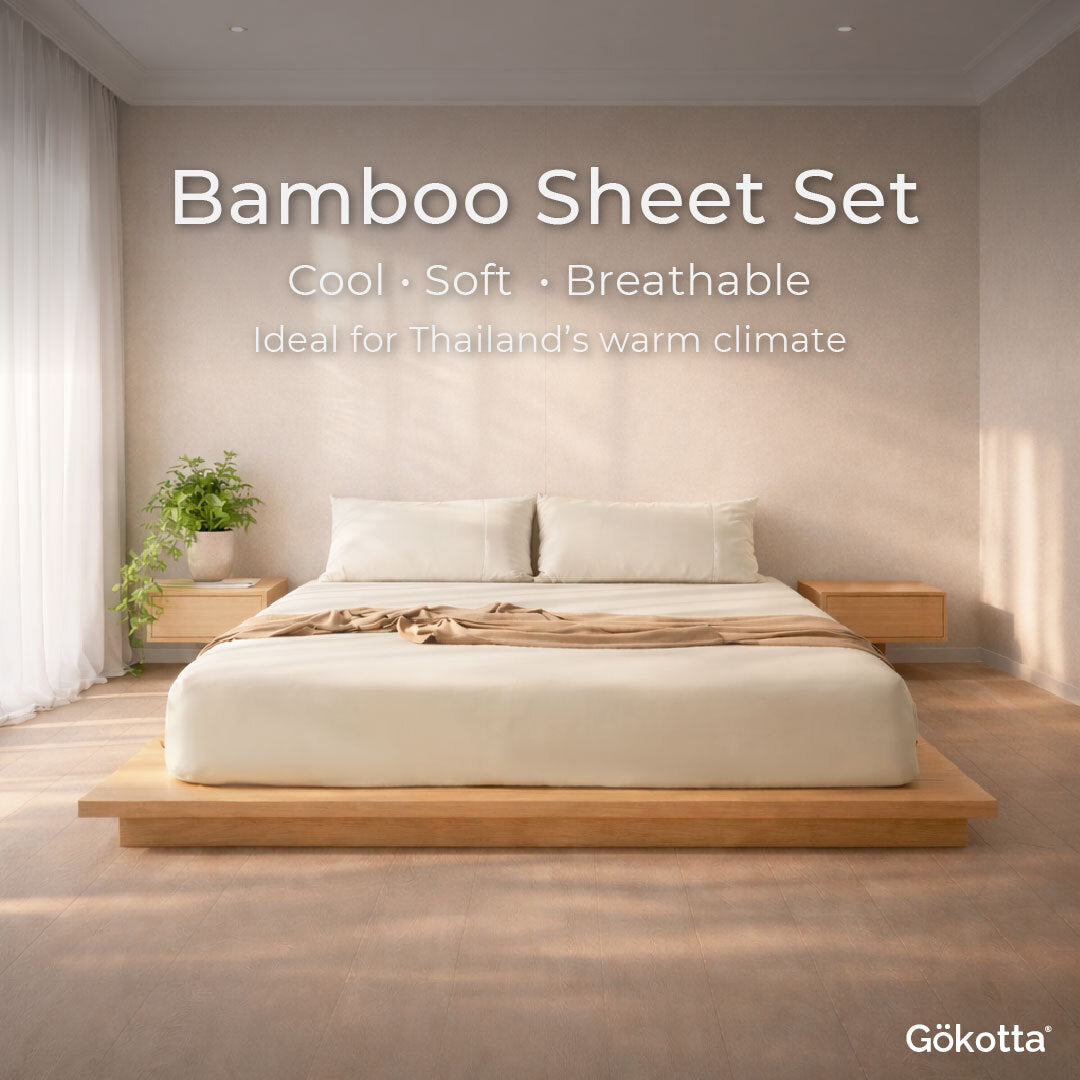 ชุดผ้าปูที่นอนใยไผ่ | Bamboo Sheets – สีไลท์เบจ Light Beige
