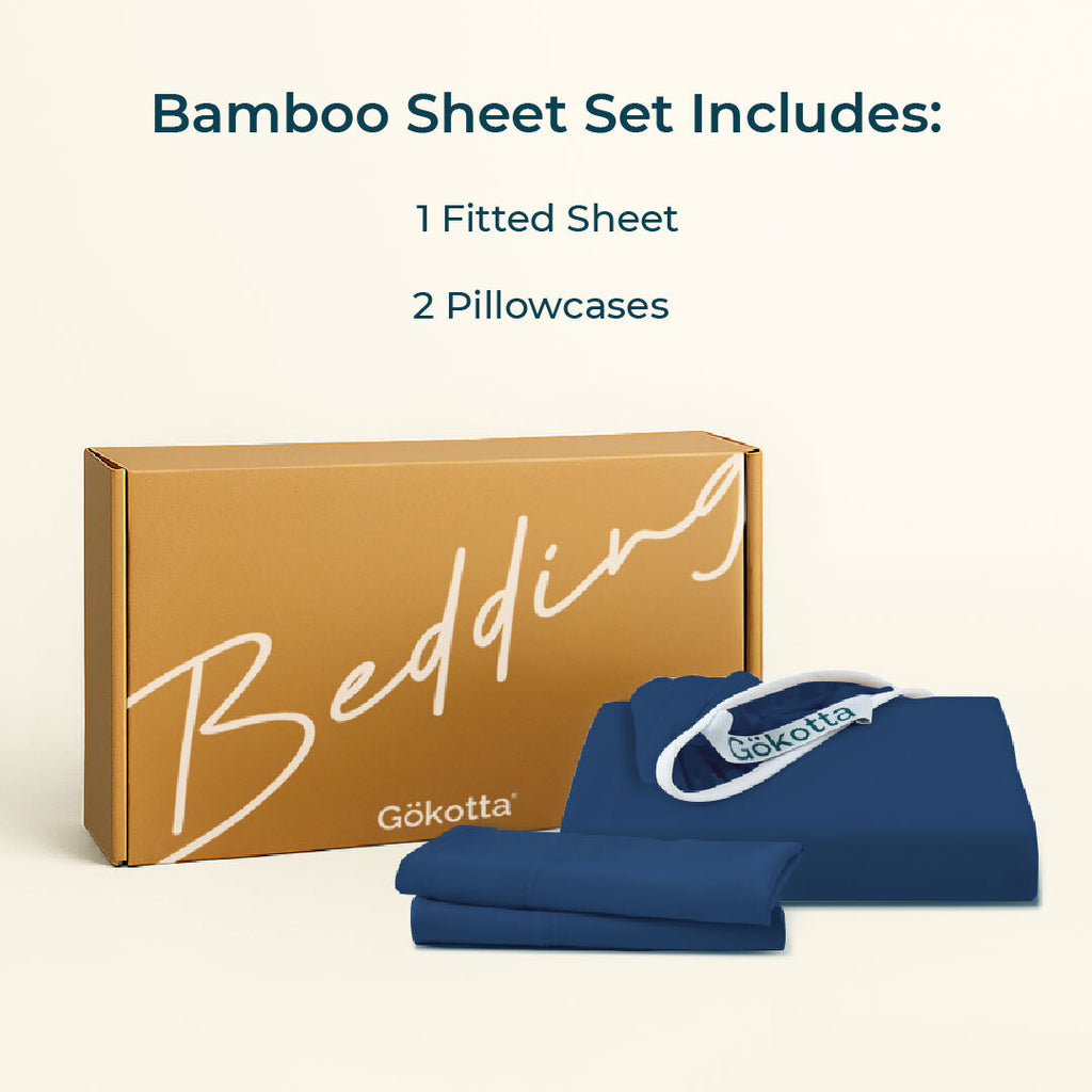 ชุดผ้าปูที่นอนใยไผ่ | Bamboo Sheets – สีน้ำเงิน Navy Blue