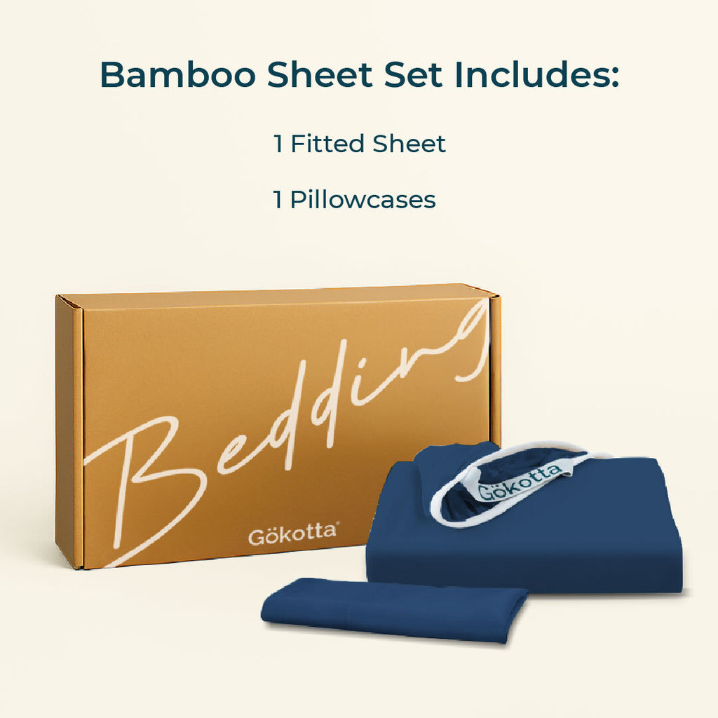 ชุดผ้าปูที่นอนใยไผ่ | Bamboo Sheets – สีน้ำเงิน Navy Blue