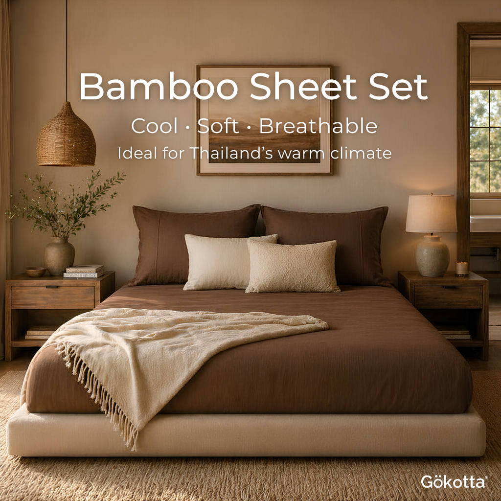 ชุดผ้าปูที่นอนใยไผ่ | Bamboo Sheets – สีน้ำตาลโกโก้ Cocoa Brown